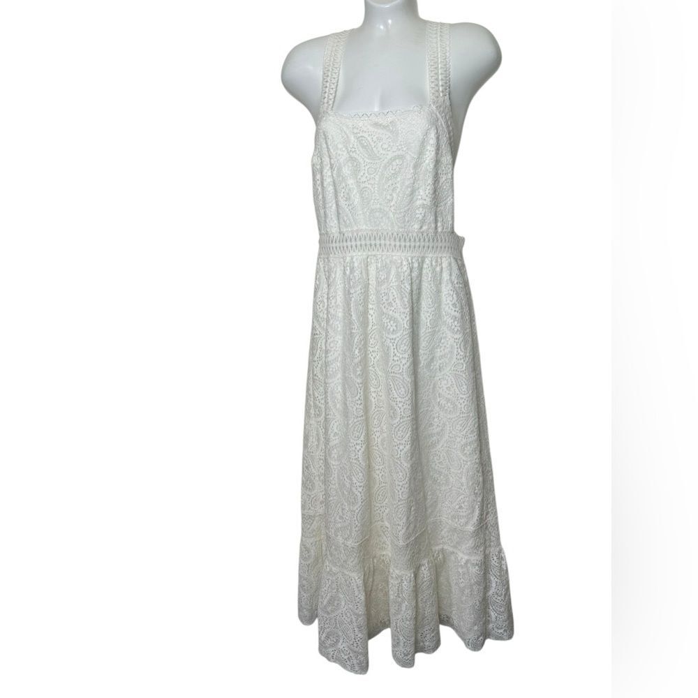 Ba&sh Eyelet Square Neck Open Back Austin Dress - Picture 4 of 14